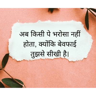 अब किसी पे भरोसा नहीं
होता, क्योंकि बेवफाई
तुझसे सीखी है।