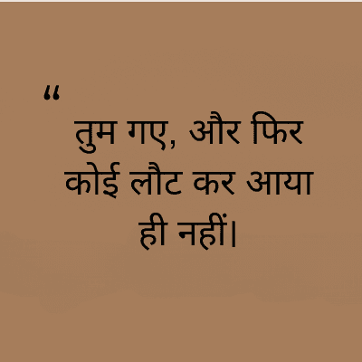 "
तुम गए, और फिर
कोई लौट कर आया
ही नहीं।