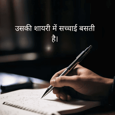 उसकी शायरी में सच्चाई बसती
है।
