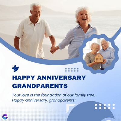 HAPPY ANNIVERSARY
GRANDPARENTS
Your love is the foundation of our family tree.
Happy anniversary, grandparents!
