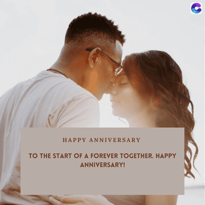 HAPPY ANNIVERSARY
TO THE START OF A FOREVER TOGETHER. HAPPY
ANNIVERSARY!