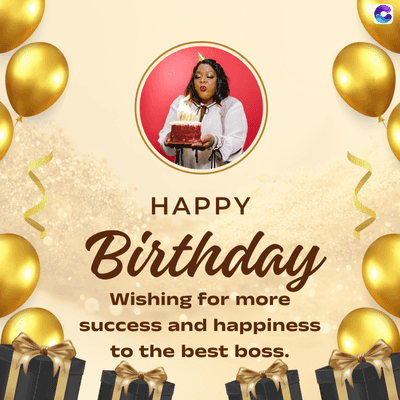 HAPPY
Birthday
Wishing for more
success and happiness
to the best boss.