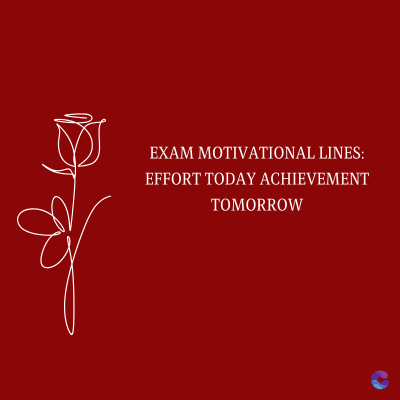 EXAM MOTIVATIONAL LINES:
EFFORT TODAY ACHIEVEMENT
TOMORROW