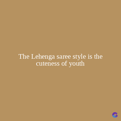 The Lehenga saree style is the
cuteness of youth
