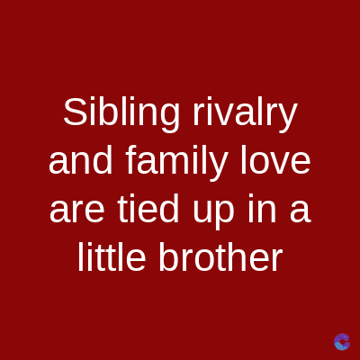 Sibling rivalry
and family love
are tied up in a
little brother