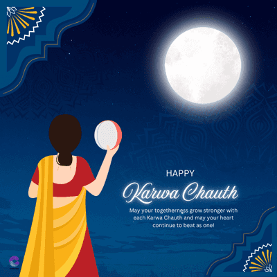 HAPPY
Karwa Chauth
May your togetherness grow stronger with
each Karwa Chauth and may your heart
continue to beat as one!
