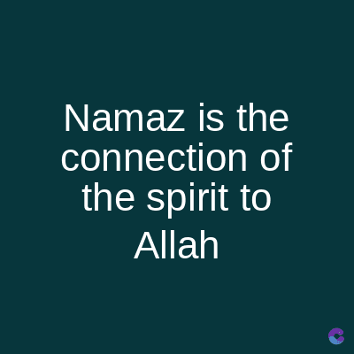 Namaz is the
connection of
the spirit to
Allah