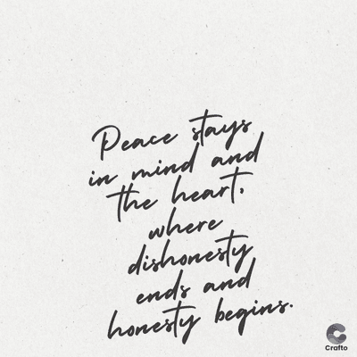 Pence says
in mind and
The heart
where
dishonesty
ends and
honesty begins.
Crafto