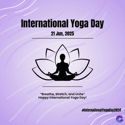 International Yoga Day
21 Jun, 2025
"Breathe, Stretch, and Unite"
Happy International Yoga Day!
#International YogaDay2024