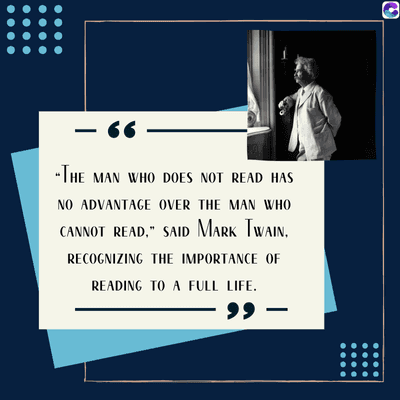 0
66
"THE MAN WHO DOES NOT READ HAS
NO ADVANTAGE OVER THE MAN WHO
CANNOT READ," SAID MARK TWAIN.
RECOGNIZING THE IMPORTANCE OF
READING TO A FULL LIFE.
99-
,,