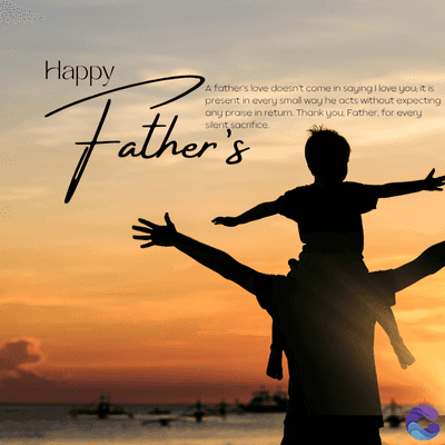 Happy
A father's love doesn't come in saying I love you, it is
present in every small way he acts without expecting
any praise in return. Thank you, Father, for every
silent sacrifice.
Father's