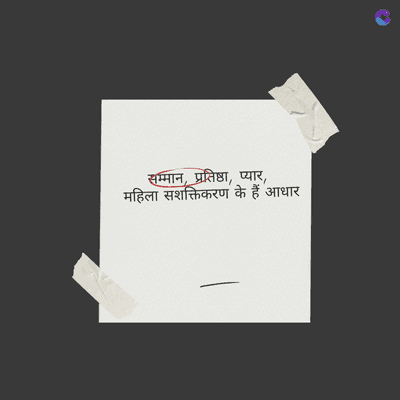 सम्मान, प्रतिष्ठा, प्यार,
महिला सशक्तिकरण के हैं आधार