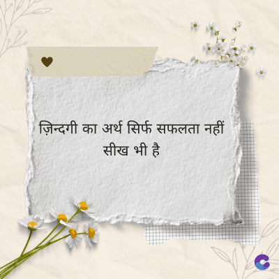 ज़िन्दगी का अर्थ सिर्फ सफलता नहीं
सीख भी है
