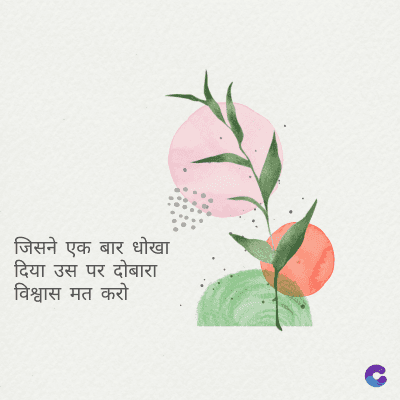 जिसने एक बार धोखा
दिया उस पर दोबारा
विश्वास मत करो