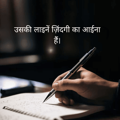 उसकी लाइनें ज़िंदगी का आईना हैं।
