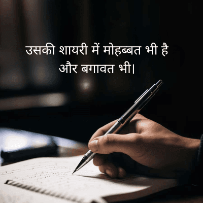 उसकी शायरी में मोहब्बत भी है
और बगावत भी।
