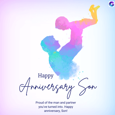 Happy
Anniversary Son
Proud of the man and partner
you've turned into. Happy
anniversary, Son!