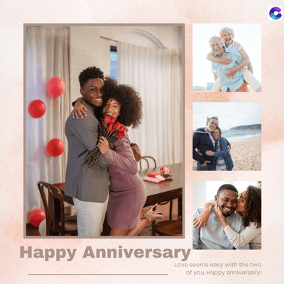 Happy Anniversary'
Love seems easy with the two
of you. Happy anniversary!