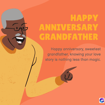 HAPPY
ANNIVERSARY
GRANDFATHER
Happy anniversary, sweetest
grandfather, knowing your love
story is nothing less than magic.