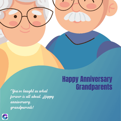 C
You've laught us what
forever is all about. Happy
anniversary.
grandparents!
Happy Anniversary
Grandparents