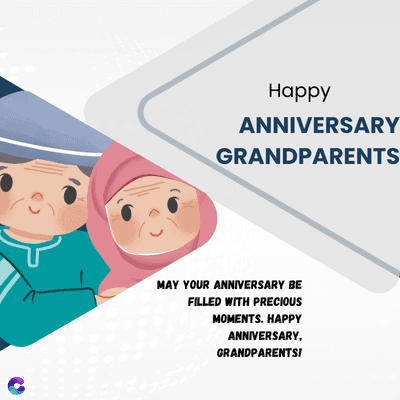 Happy
ANNIVERSARY
GRANDPARENTS
MAY YOUR ANNIVERSARY BE
FILLED WITH PRECIOUS
MOMENTS. HAPPY
ANNIVERSARY,
GRANDPARENTS!