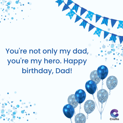 AV
You're not only my dad,
you're my hero. Happy
birthday, Dad!
Crafto