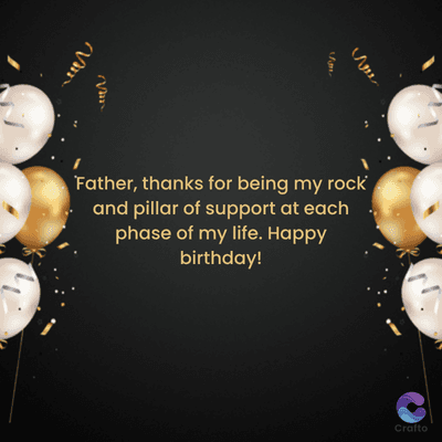 Van
Father, thanks for being my rock
and pillar of support at each
phase of my life. Happy
birthday!
Crafto