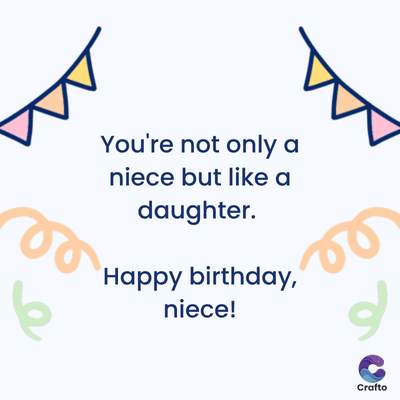 6
You're not only a
niece but like a
daughter.
Happy birthday,
niece!
00
لو
Crafto