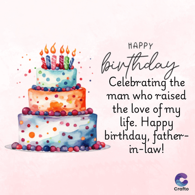 HAPPY
Birthday
Celebrating the
man who raised
the love of my
life. Happy
birthday, father-
in-law!
Crafto