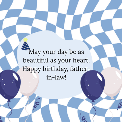 May your day be as
beautiful as your heart.
Happy birthday, father-
in-law!
ـوو
e
es