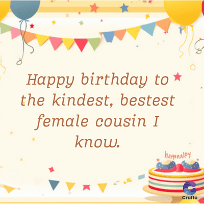 Happy birthday to*
the kindest, bestest
female cousin I
know.
hamnalpy
Crafto