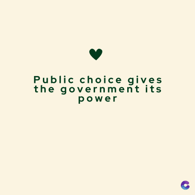 Public choice gives
the government its
power
C