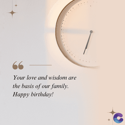Your love and wisdom are
the basis of our family.
Happy birthday!