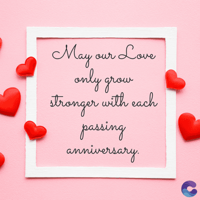 May
our Love
only grow
stronger with each
passing
anniversary.