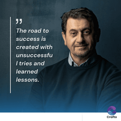 "
The road to
success is
created with
unsuccessfu
I tries and
learned
lessons.
Crafto