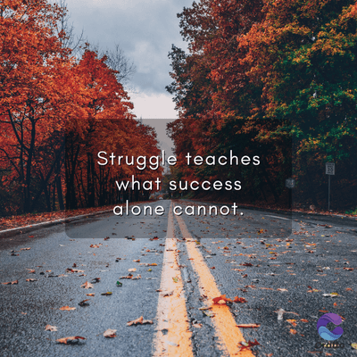 Struggle teaches
what success
alone cannot.