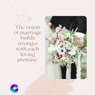 The union
of marriage
builds
stronger
with each
loving
promise.