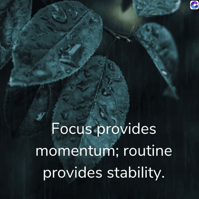 Focus provides
momentum; routine
provides stability.