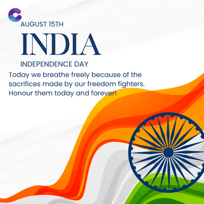 AUGUST 15TH
INDIA
INDEPENDENCE DAY
Today we breathe freely because of the
sacrifices made by our freedom fighters.
Honour them today and forever!