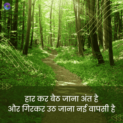 aftos
हार कर बैठ जाना अंत है
और गिरकर उठ जाना नई वापसी है