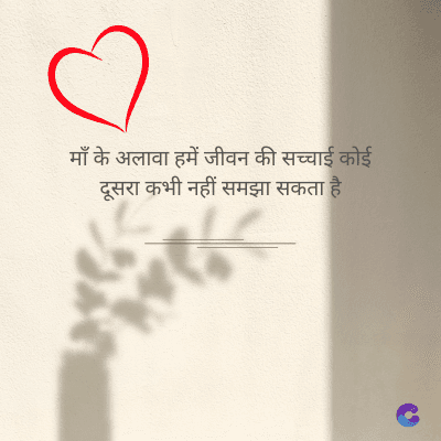 माँ के अलावा हमें जीवन की सच्चाई कोई
दूसरा कभी नहीं समझा सकता है