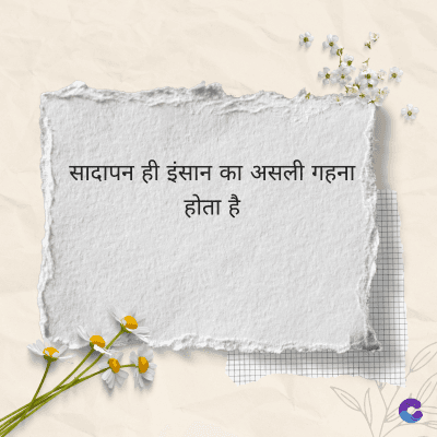 सादापन ही इंसान का असली गहना
होता है