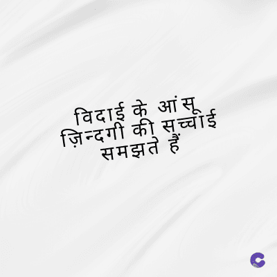 विदाई के आंसू
ज़िन्दगी की सच्चीई
समझते हैं