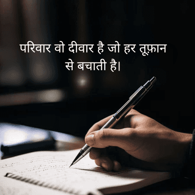 परिवार वो दीवार है जो हर तूफ़ान
से बचाती है।