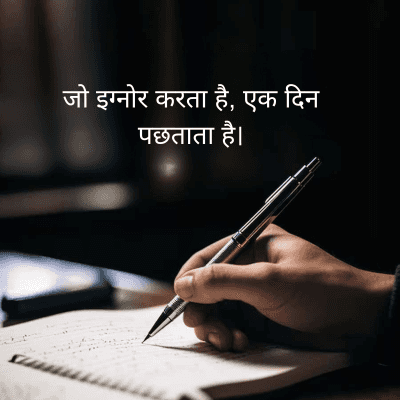 जो इग्नोर करता है, एक दिन
पछताता है।
