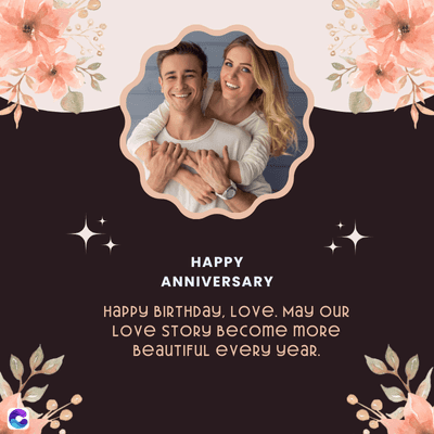 HAPPY
ANNIVERSARY
HAPPY BIRTHDay, Love. May OUR
LOVE STORY Become more
BeauTIFUL every year.