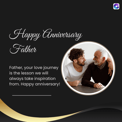 Happy Anniversary
Father
Father, your love journey
is the lesson we will
always take inspiration
from. Happy anniversary!
