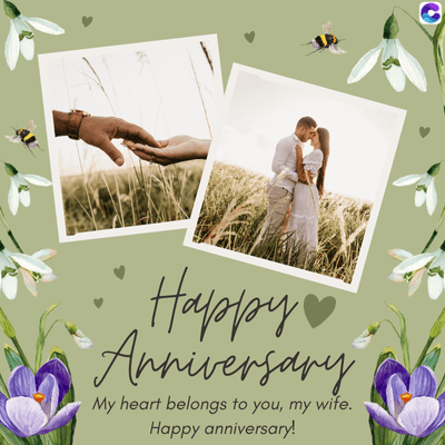 Happy
Anniversary
My heart belongs to you, my wife.
Happy anniversary!
C