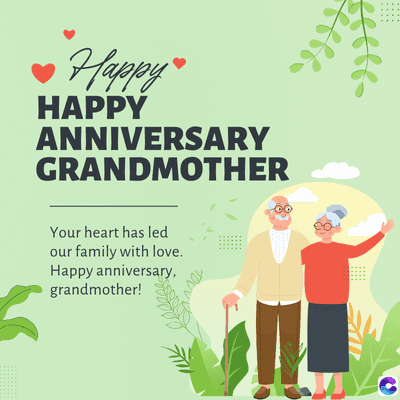 ♥Happy"
HAPPY
ANNIVERSARY
GRANDMOTHER
Your heart has led
our family with love.
Happy anniversary,
grandmother!
TOUVI