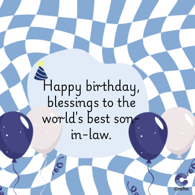Happy birthday,
blessings to the
world's best son
in-law.
De
es
Crafto